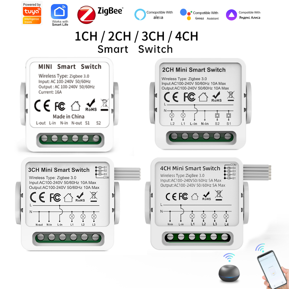 Smart Home Zigbee 3.0 - Tuya Zigbee 3.0 Smart Switch 1/2/3/4-Way