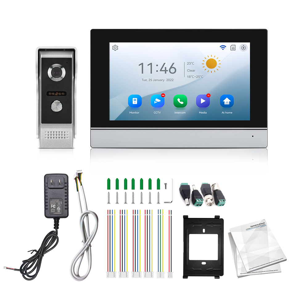 Wifi Doorbell Camera - Layar IPS 7 Inci 2MP Tuya
