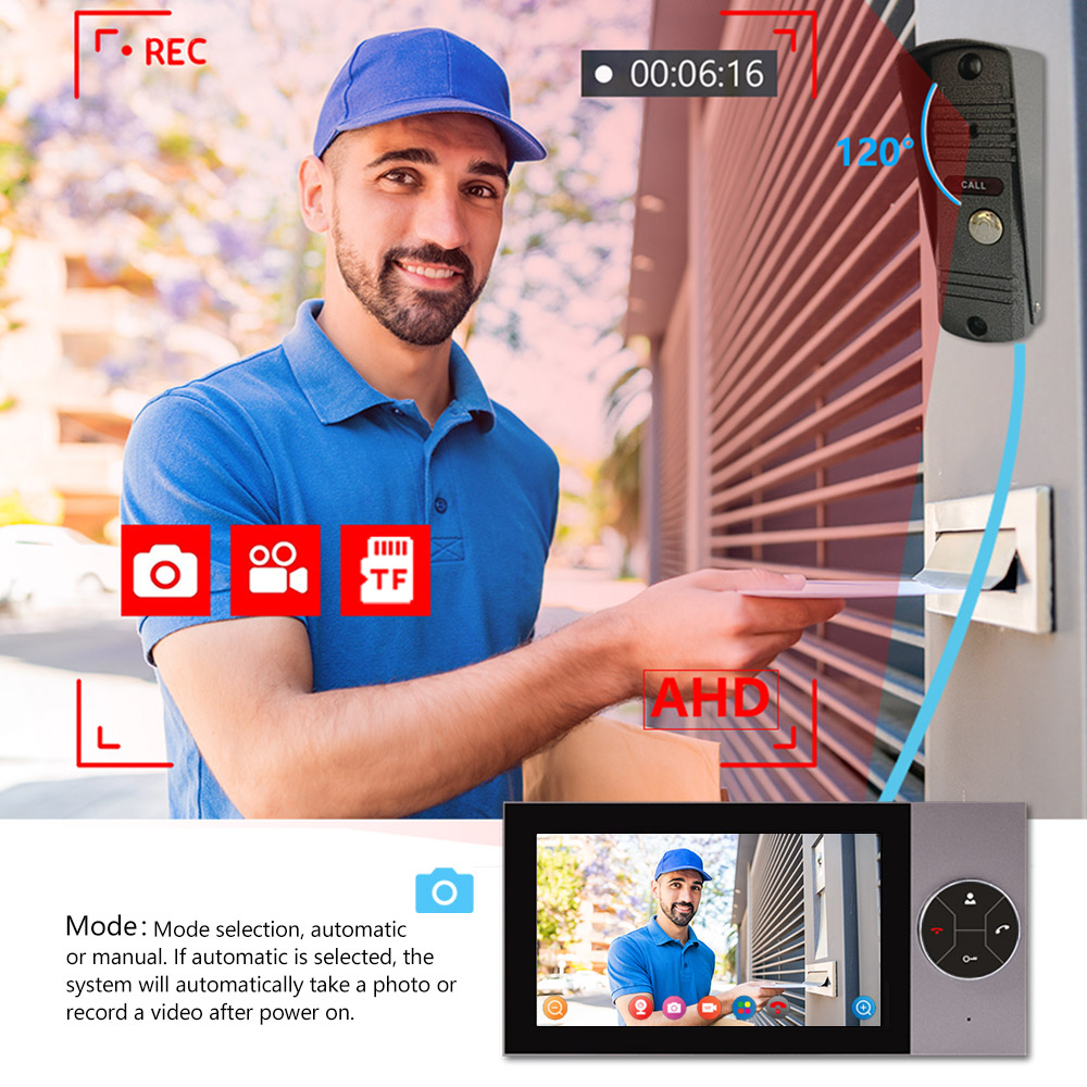 Layar IPS 7 Inci 2MP 1080P Apl - Wifi Doorbell Camera ulasan dan harga