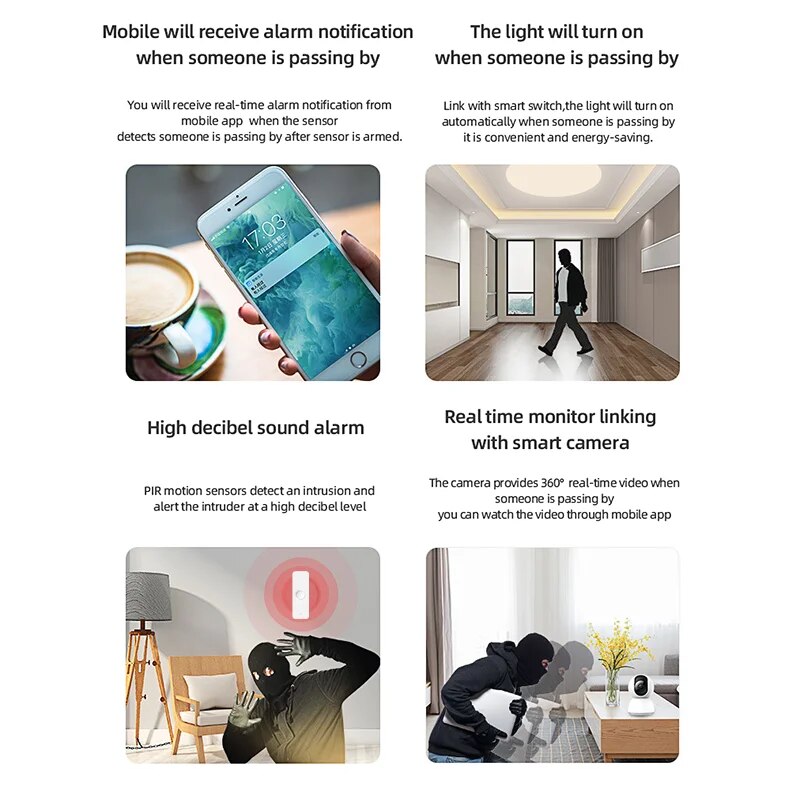Zigbee PIR Sensor gerak WiFi,  - Smart Home Living Room ulasan dan harga