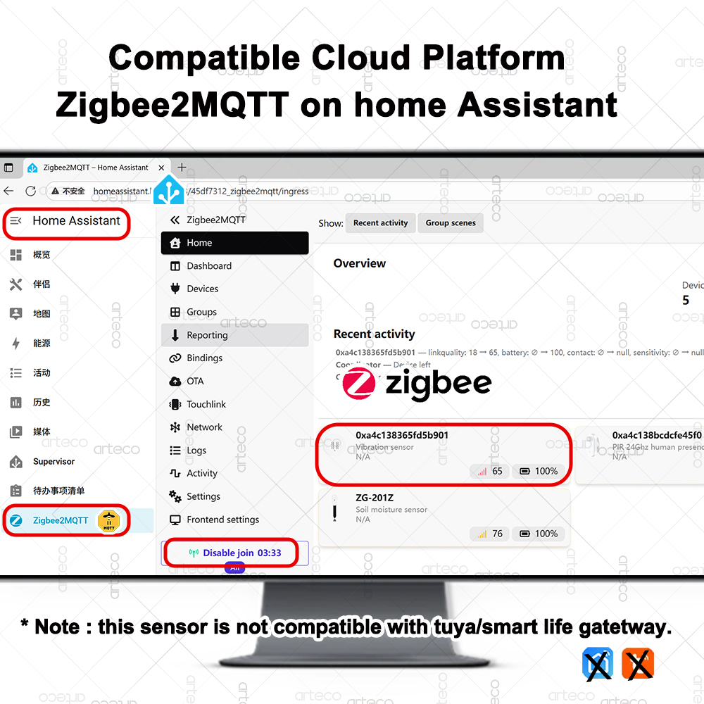 Sensor Getaran ZigBee 3.0 Cerd - Smart Home Zigbee 3.0 ulasan dan harga