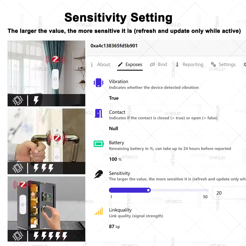 Sensor Getaran ZigBee 3.0 Cerd - Smart Home Zigbee 3.0 ulasan dan harga