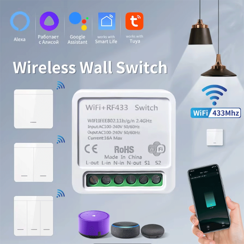 Sakelar Lampu Pintar WiFi Tuya - Smart Home Internet ulasan dan harga