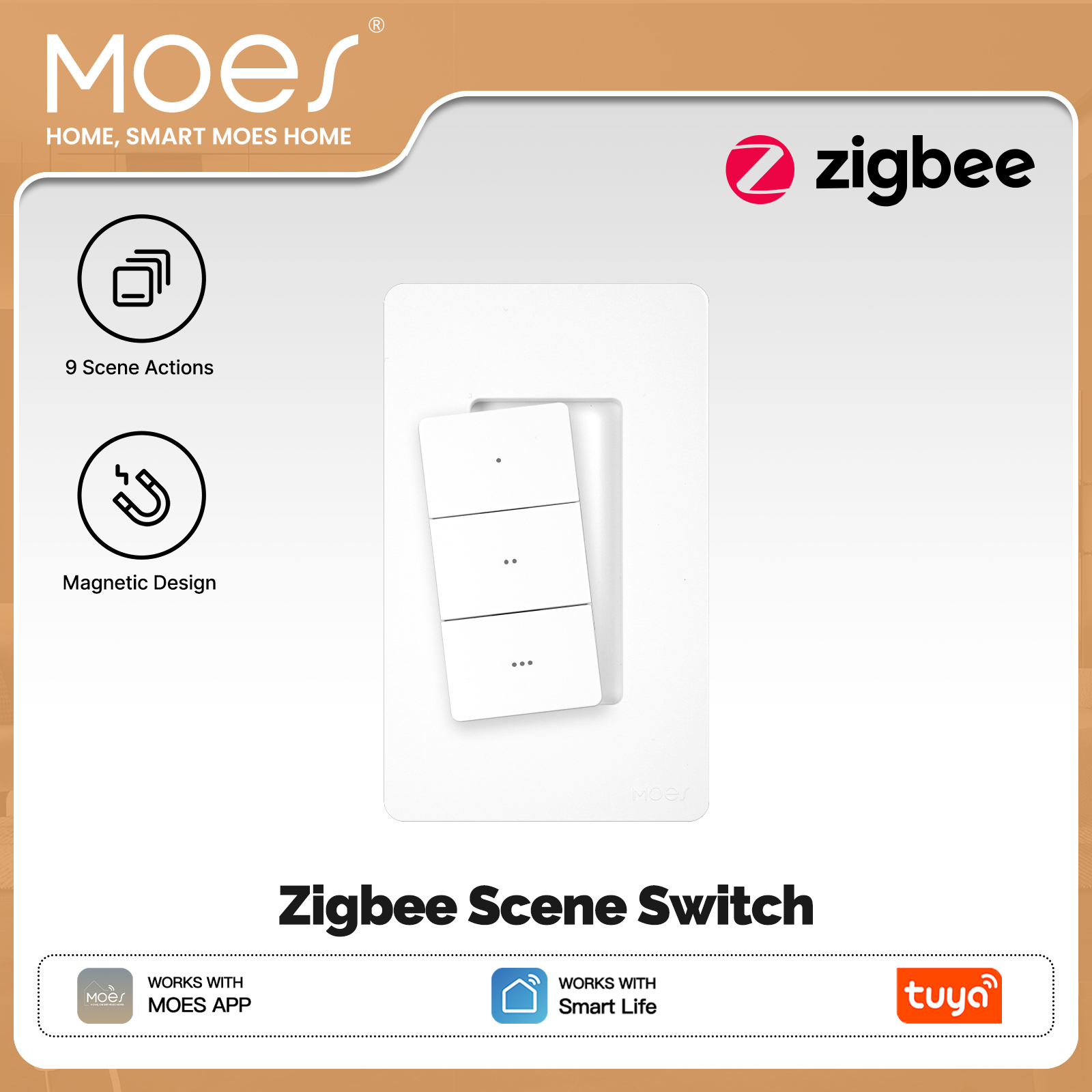 MOES Tuya Zigbee Smart Wireles - Smart Home Internet ulasan dan harga