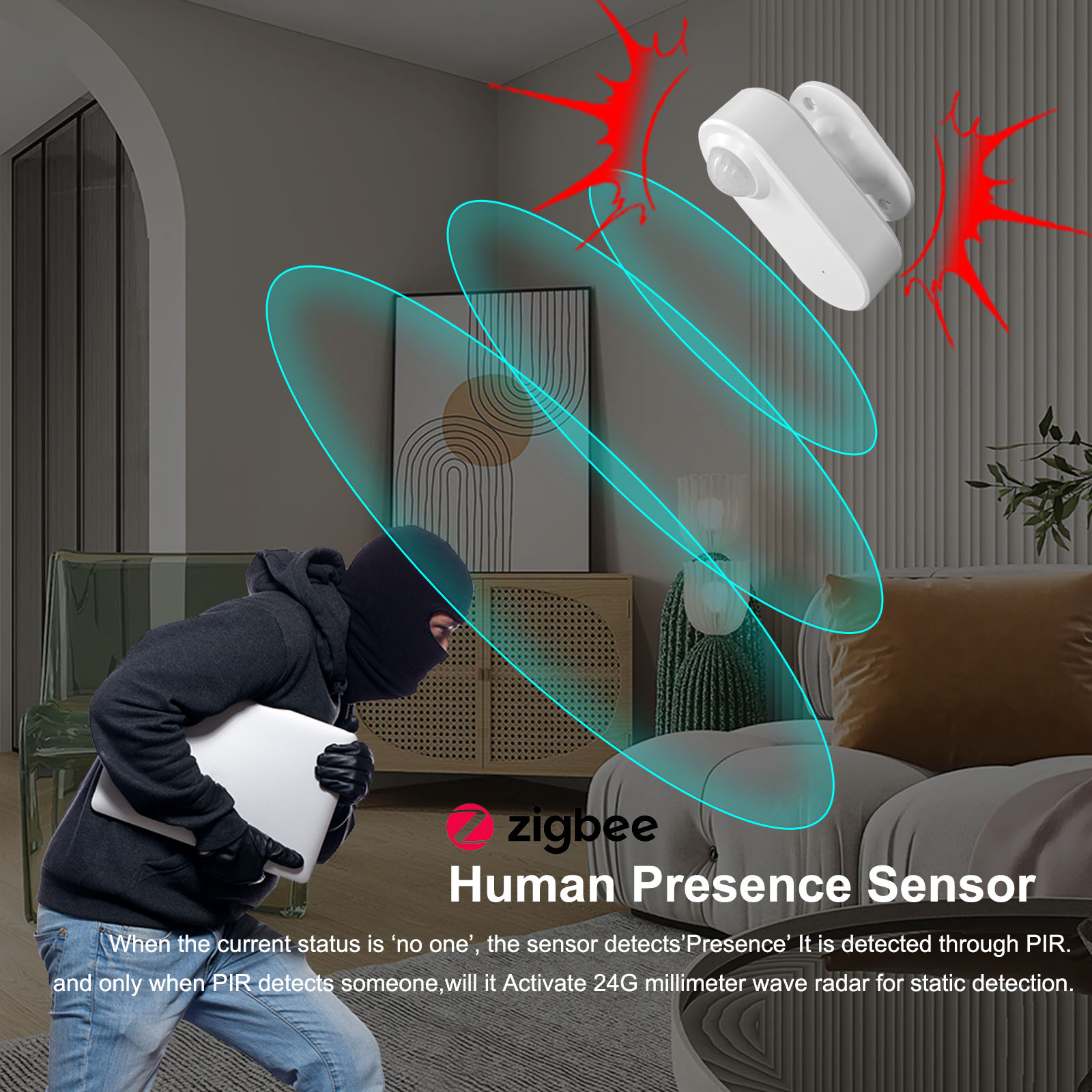 Sensor Kehadiran Manusia Tuya  - Smart Home Retrofit ulasan dan harga