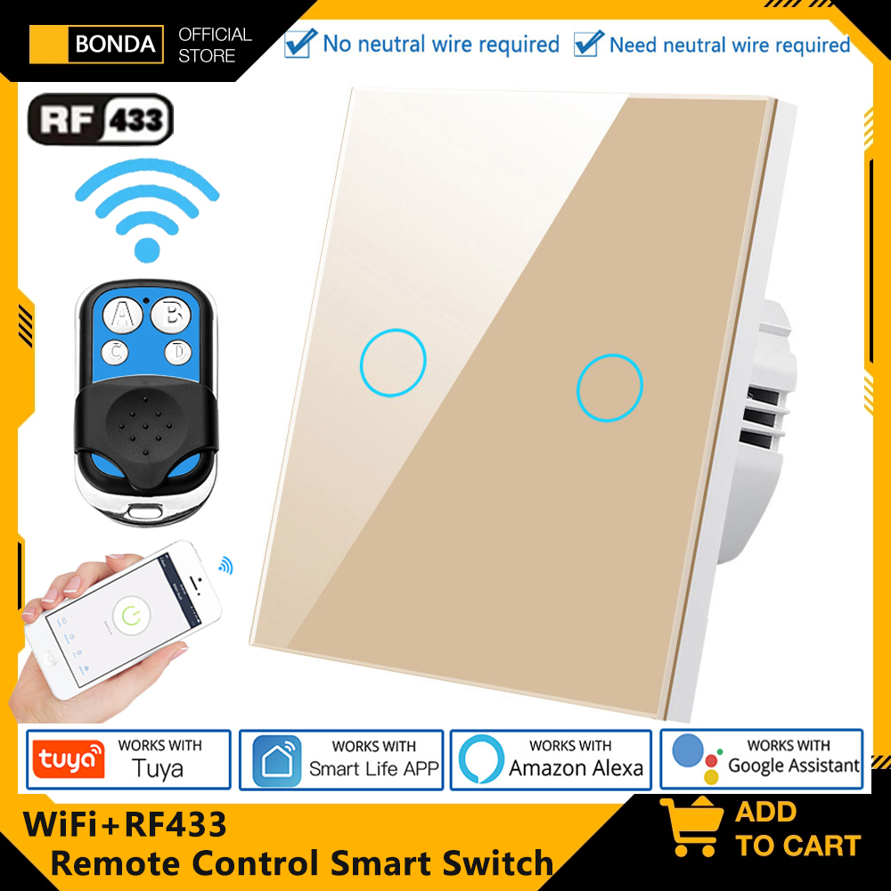 Tuya EU WiFi + RF433 Sakelar R - Smart Home Internet ulasan dan harga